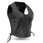First manufacturing Women's Leather Vest FIL542GDD | Raven