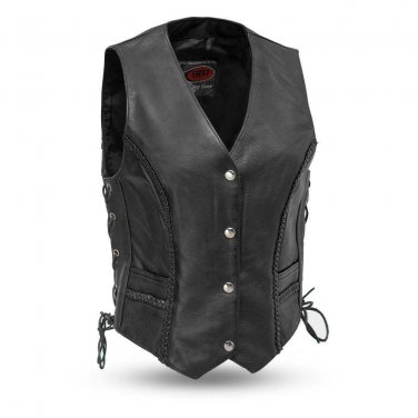 First manufacturing Women FIL508CFD | Trinity  Leather Vest