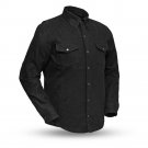 First manufacturing Mens FIM423DM | Jet Black Denim Shirt, Equalizer