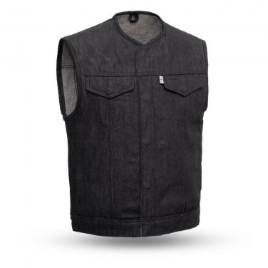 First manufacturing Mens Denim Vest FIM651DM | Murdock