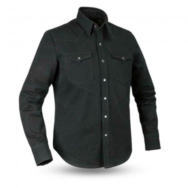 First Manufacturing Men's Canvas Shirt, FIM416CNVS | Forsyth, BLACK & WHITE