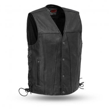 First manufacturing Mens Leather Vest FIM618CFD , Gambler