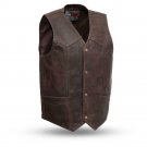 First manufacturing men's leather vest FIM643CAN Brown