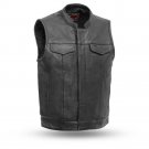 First manufacturing men's leather vest FIM689NOC , Sharp Shooter