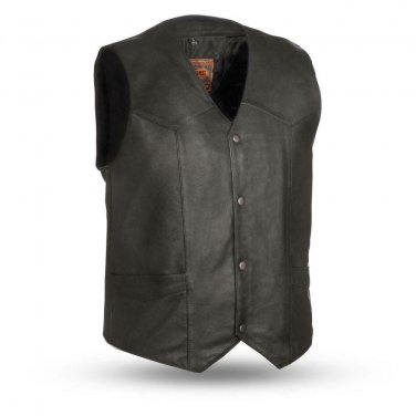First manufacturing men's leather vest FIM643CCB BLACK