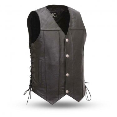 First manufacturing men's leather vest FMM612BSF, Gun Slinger