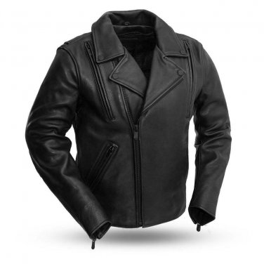 First Manufacturing Mens Leather Jacket FIM269CPMZ, Night Rider