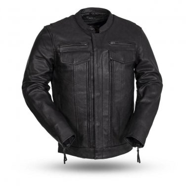 First Manufacturing Mens Leather Jacket FIM263CDMZ, Raider