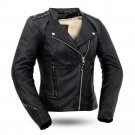 First Manufacturing Women's Leather Jacket, Black Widow, FIL191SDMZ