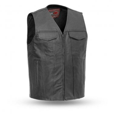 FMC Motorcycle Men's Leather Vest, FIM617CSL, Badlands