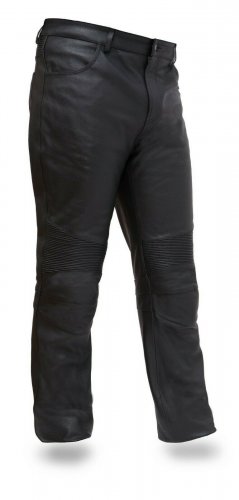FMC Men's "Smarty Pants" Black Leather 4 Pocket Pants Pre-Curve Knee FIM834CSL