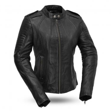 First Manufacturing Women's Leather Jacket, Biker, FIL104SDMZ