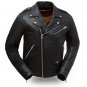 First Classics Men's "The Enforcer" Black Leather Motorcycle Jacket FIM297CLMZ