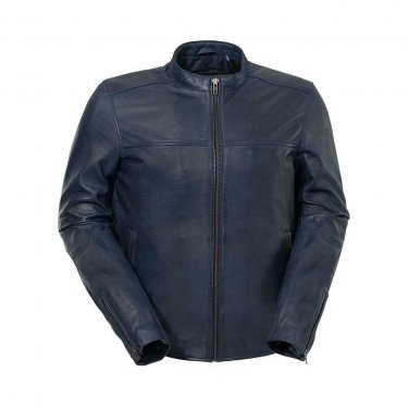 First Manufacturing Men's Leather Jacket WBM2190, Balor, Midnight Blue.