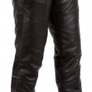First MFG Motorcycle Riding Comfort Unisex Black Leather Chap FMM830BM | Nomad