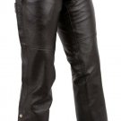 First MFG Motorcycle Riding Comfort Unisex Black Leather Chap FMM835CC | Rally