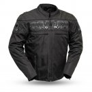 First Manufacturing Codura Water repellent Reflective Skull Jacket, FIM450TEX