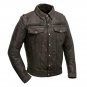 First Manufacturing Men's Leather Motorcycle Jacket, Villain - FIM280SDCZ