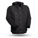 First Manufacturing Rook Men's Denim Jacket Medium, Black/Gray, FIM697DMH