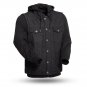 First Manufacturing Rook Men's Denim Jacket Medium, Black/Gray, FIM697DMH