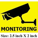 4 MONITORING stickers CCTV security video surveillance camera warning sign theft & intrusion.