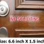 NO SOLICITING sticker sign to keep solicitors away, Permanent