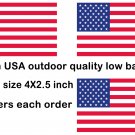 3 Pack Patriotic American flag vinyl removable low glue (not static) sign sticker
