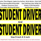 2 STUDENT DRIVER bumper stickers for new drivers