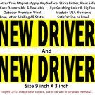 2 NEW DRIVER bumper stickers for student driver