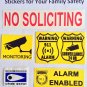 4 MONITORING stickers CCTV security video surveillance camera warning sign theft & intrusion.