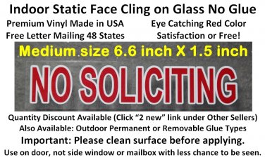 NO SOLICITING sign sticker to keep solicitors away, static Cling
