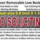 NO SOLICITING sticker sign to keep solicitors away! -Removable
