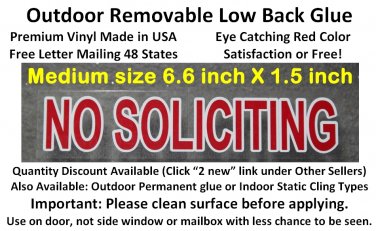 NO SOLICITING sticker sign to keep solicitors away! -Removable