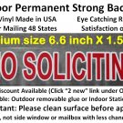 NO SOLICITING sticker sign to keep solicitors away, Permanent