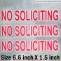 3 static indoor face cling on glass NO SOLICITING sign sticker to keep solicitors away