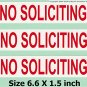 3 Removable NO SOLICITING sticker sign to keep solicitors away!