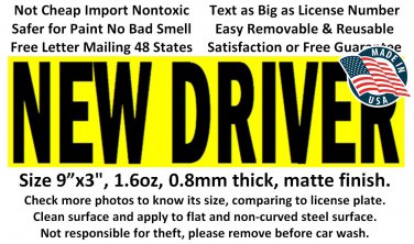 NEW DRIVER magnet sticker for student driver no glue