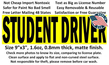 STUDENT DRIVER magnet sticker for student driver no glue