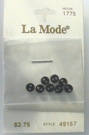 8 LaMode Black Plastic Diminutives - 1/8 inch