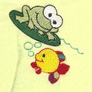 Frog and Fish Fleece Baby Blanket