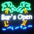 19x19 Large Bar OPEN w/Palm Trees Motion LED Sign