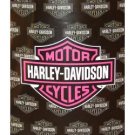 Wholesale Harley Davidson Logo Repeat Pink Fleece Blankets