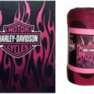 Wholesale Harley Davidson Pink Flames Fleece Blankets