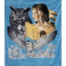 Super Plush Indian Maden w/Owl Queen-Mink Style Blankets 79"x95"