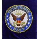 Super Plush Navy Logo Queen-Mink Style Blankets 79"x95"