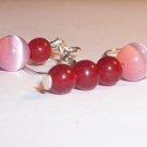 Pink & Red Ball Dangle Earrings