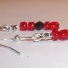 Red & Black Dangle Earrings