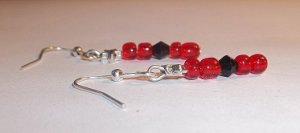 Red & Black Dangle Earrings