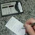 2 (Two) School Bus Driver Calculators with note and pen compartments