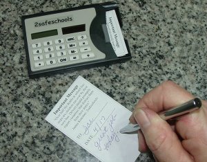 2 (Two) School Bus Driver Calculators with note and pen compartments